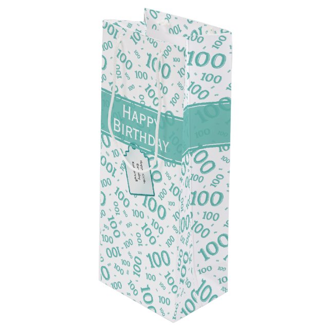 Sacola Para Vinho 100º Padrão Aleatório do Centenário (Frente inclinada)