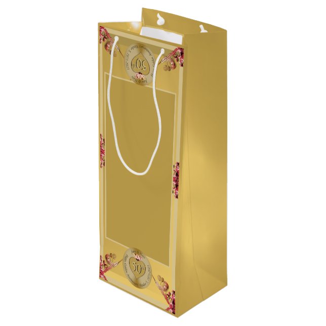 Sacola Para Vinho 50º ou 1rua Aniversário do Presente (Verso inclinado)