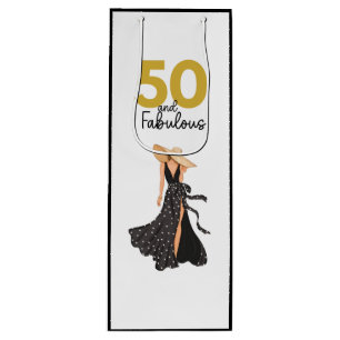 Sacola Para Vinho 50 e fabuloso Black e Dourado Gift Bag