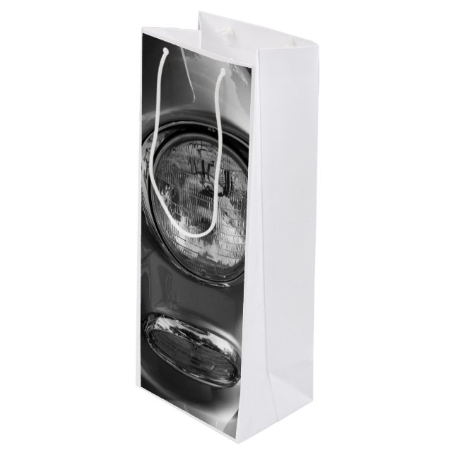 Sacola Para Vinho 55 Chevy Headlight Grayscale (Frente inclinada)