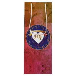 Sacola Para Vinho 9.º Aniversário Terracotta & Lapis Gift Bag