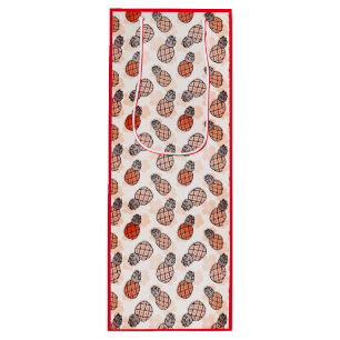 Sacola Para Vinho Abacaxi bonito com fundo vermelho