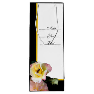 Sacola Para Vinho Abelha nas flores amarelas cor-de-rosa