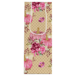Sacola Para Vinho ABÓBORAS ROSADAS DE OUTONO & FLORES DE Aquarela
