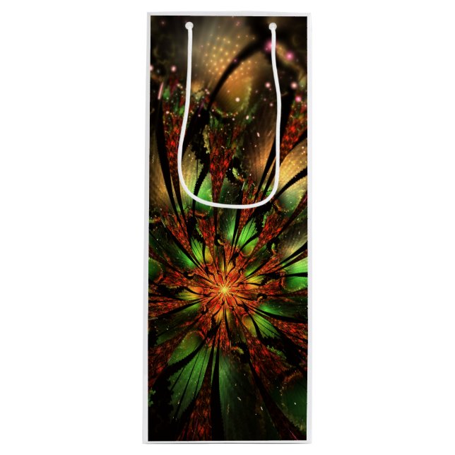 Sacola Para Vinho Abstract fractal flower design (Frente)