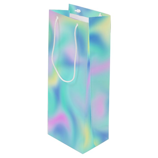 Sacola Para Vinho Abstrato Blurred Bonito Pastel Swirls Padrão Smal (Frente inclinada)