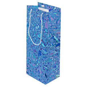Sacola Para Vinho Abstrato Crystal Turquoise e Blue