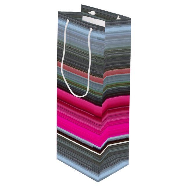 Sacola Para Vinho Abstrato nº 1: Cerise e cinza (Frente inclinada)