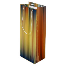 Sacola Para Vinho Abstrato Stripes Espectro Fundo Azul Dourado