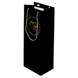 Sacola Para Vinho Adicionar nomes Mensagem de texto - Corações em Pr