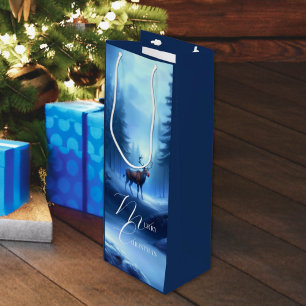 Sacola Para Vinho Adorável e Editável Wonderland de inverno