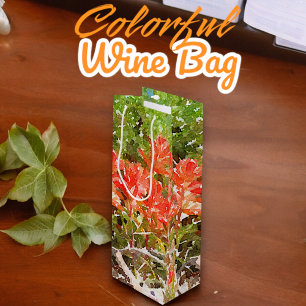 Sacola Para Vinho Aguarela indiana do WildFlower da escova de