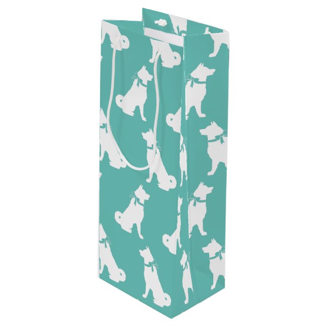 Sacola Para Vinho Akita Dog Puppy (Frente inclinada)