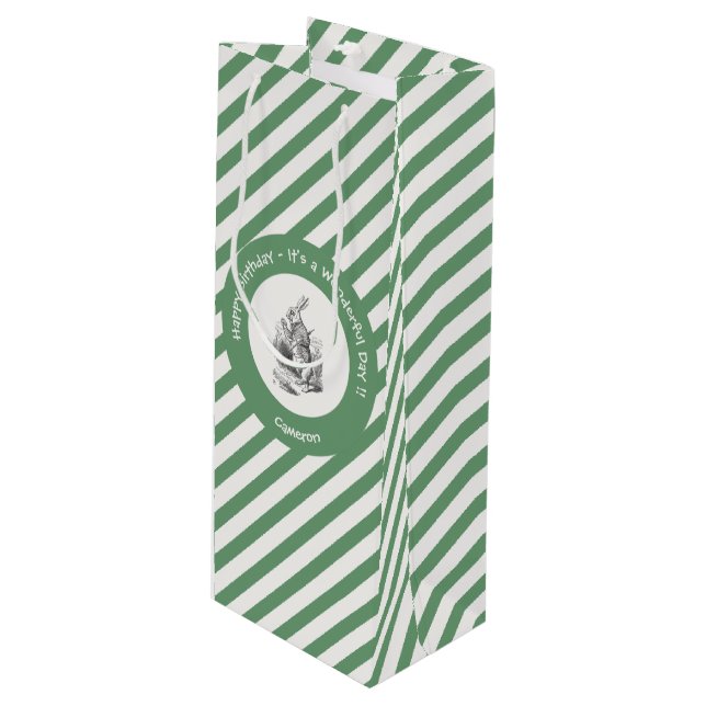 Sacola Para Vinho Alice no País das Maravilhas Festa de aniversário  (Frente inclinada)