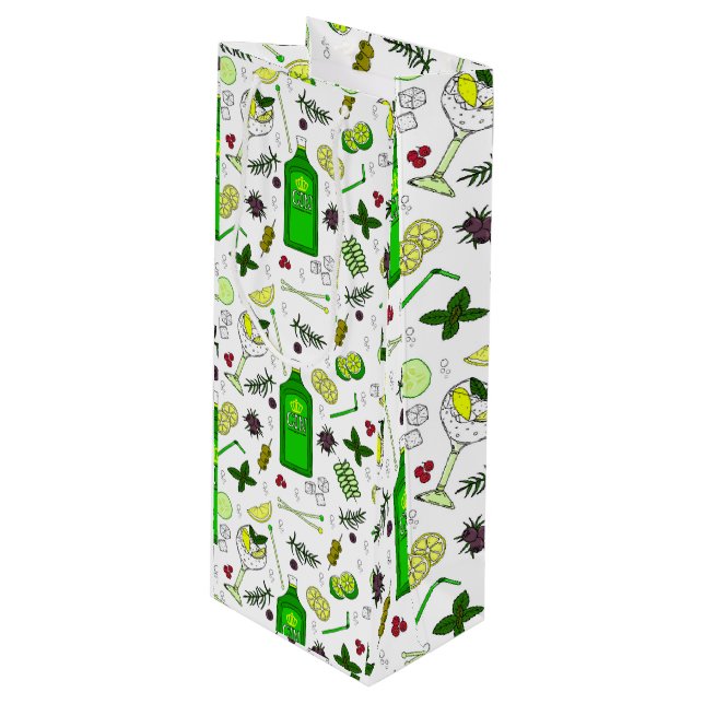 Sacola Para Vinho Amante de Gim Tônica de Gim Festa da Garrafa Bolsa (Frente inclinada)