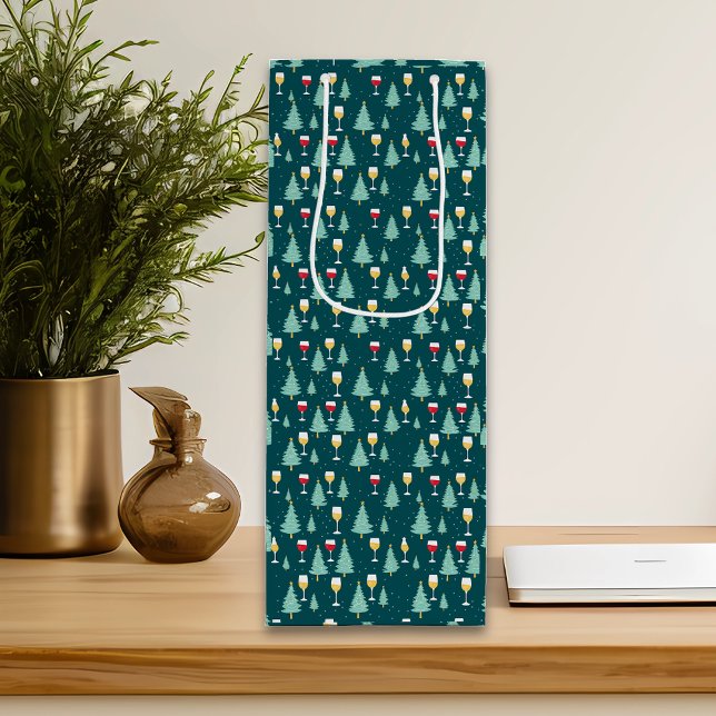 Sacola Para Vinho Amante do Vinho de Natal  (Criador carregado)