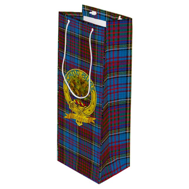 Sacola Para Vinho Anderson Clan Tartan & Motif (Frente inclinada)
