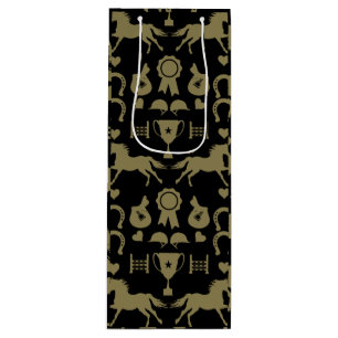 Sacola Para Vinho Anel Horseback Dourado