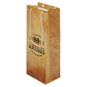 Sacola Para Vinho Aniversário Antiquado do 80 de Milestone