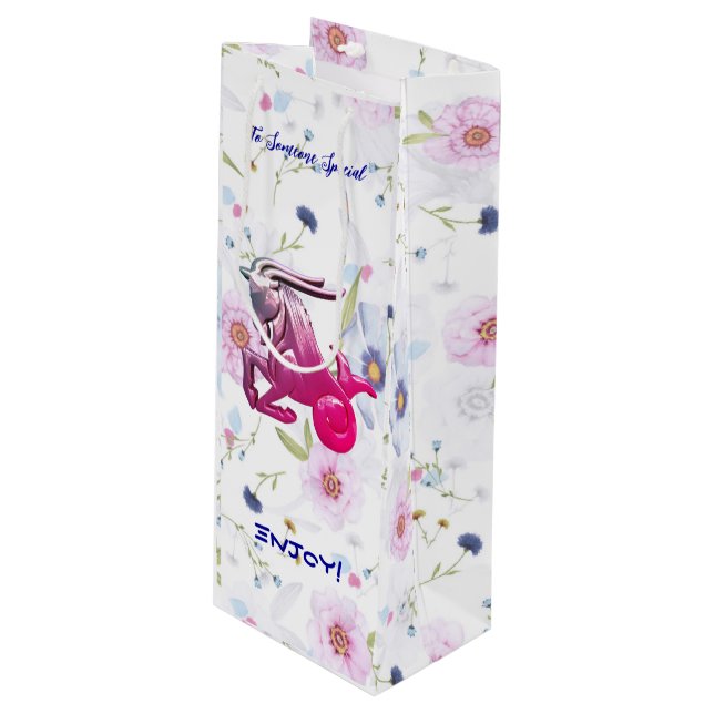 Sacola Para Vinho Aniversário de Capricórnio (Frente inclinada)