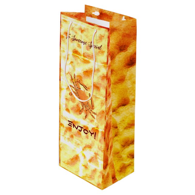 Sacola Para Vinho Aniversário do cancer (Frente inclinada)