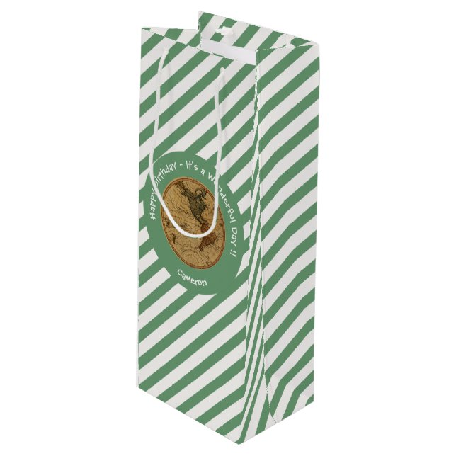 Sacola Para Vinho Antiguamente 1786 Partido Tema do Mapa do Hemisfér (Frente inclinada)