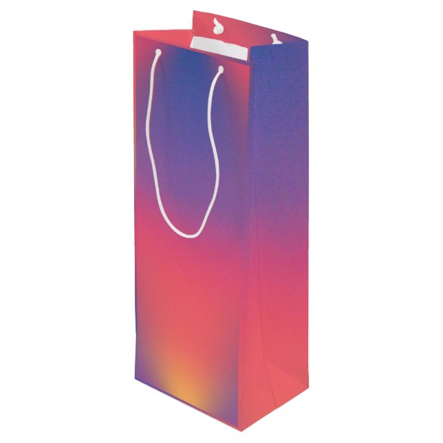 Sacola Para Vinho Arco-Íris de Formas Diamantes de Cores (Verso inclinado)