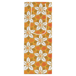 Sacola Para Vinho Art Nouveau amarelo Jonquil floral wallpaper damas
