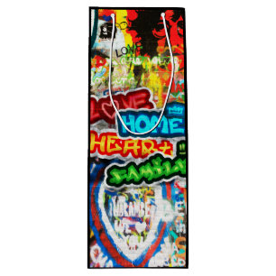Sacola Para Vinho Arte Urbana Colorida Funky Graffiti Amor Casa Cora