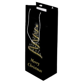 Sacola Para Vinho Árvore de Natal brilhante