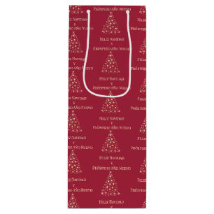 Sacola Para Vinho Árvore de Natal Feliz Navidad y Prospero Año Nuevo