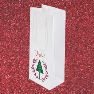 Sacola Para Vinho Árvore de Natal Festiva e Férrea