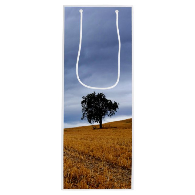 Sacola Para Vinho Árvore num campo de trigo (Frente)