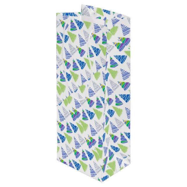 Sacola Para Vinho Árvores de Natal (Verso inclinado)