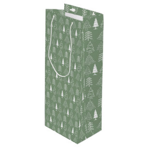 Sacola Para Vinho Árvores de Natal Pinheiros Natureza Floresta Xmas