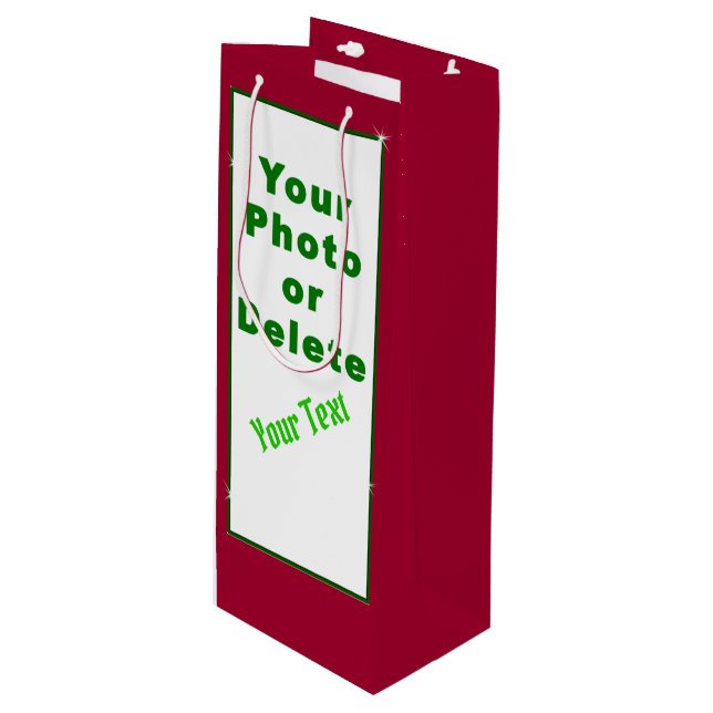 Sacola Para Vinho As bolsas customizáveis com sua foto, texto do (Frente inclinada)