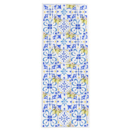Sacola Para Vinho Azulejo Azul Francês País Padrão de Limão