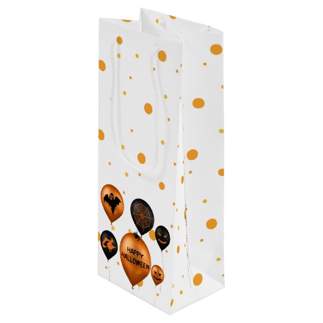 Sacola Para Vinho Balões do Partido Feliz Halloween (Frente inclinada)
