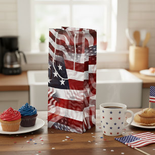 Sacola Para Vinho Bandeira Americana Vermelho Branco Azul Listras Es