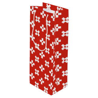 Sacola Para Vinho Bandeira da suiça com teste padrão do coração