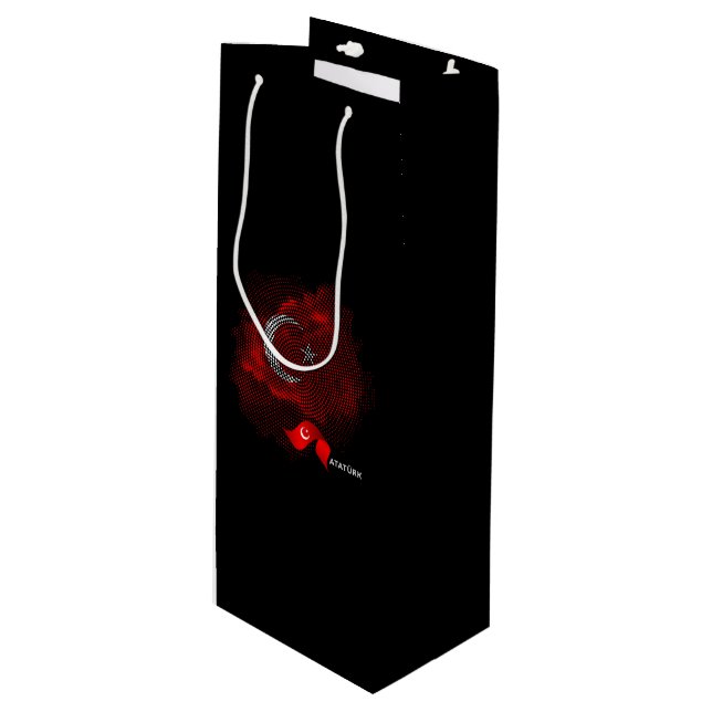 Sacola Para Vinho Bandeira da Turquia (Frente inclinada)