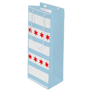Sacola Para Vinho Bandeira de Chicago, Illinois Wine Gift Bag