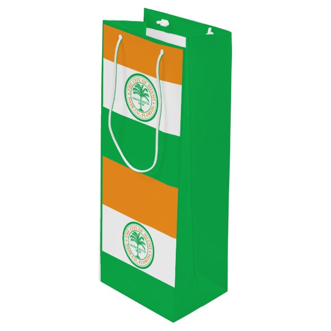 Sacola Para Vinho Bandeira de Miami, Flórida Bebida (Frente inclinada)