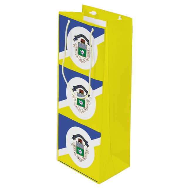 Sacola Para Vinho Bandeira de Winnipeg, Manitoba Wine Gift Bag (Frente inclinada)