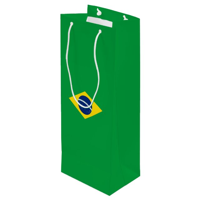 Sacola Para Vinho Bandeira do Brasil (Verso inclinado)
