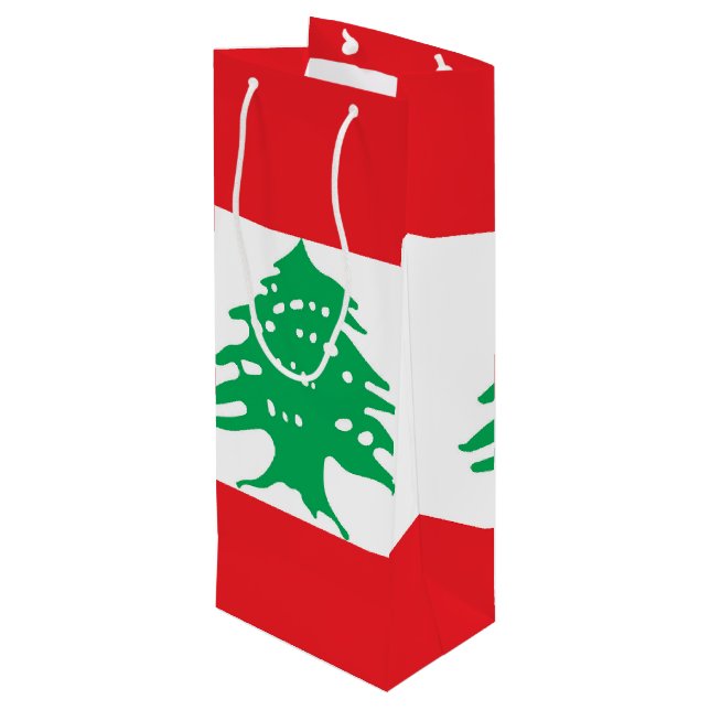 Sacola Para Vinho bandeira do Líbano (Verso inclinado)
