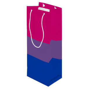 Sacola Para Vinho Bandeira do Orgulho Bissexual de SlipperyJoe - cor