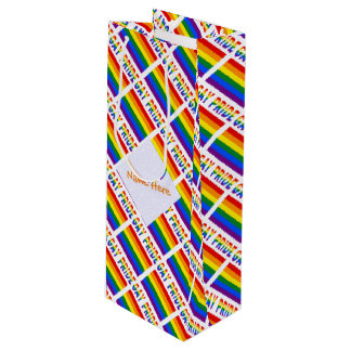 Sacola Para Vinho Bandeira do Orgulho Gay LGBTQ Azulejado