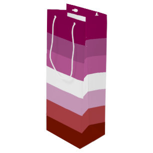 Sacola Para Vinho bandeira do orgulho lésbico feminino da SlipperyJo