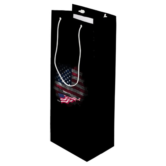 Sacola Para Vinho bandeira dos EUA (Frente inclinada)